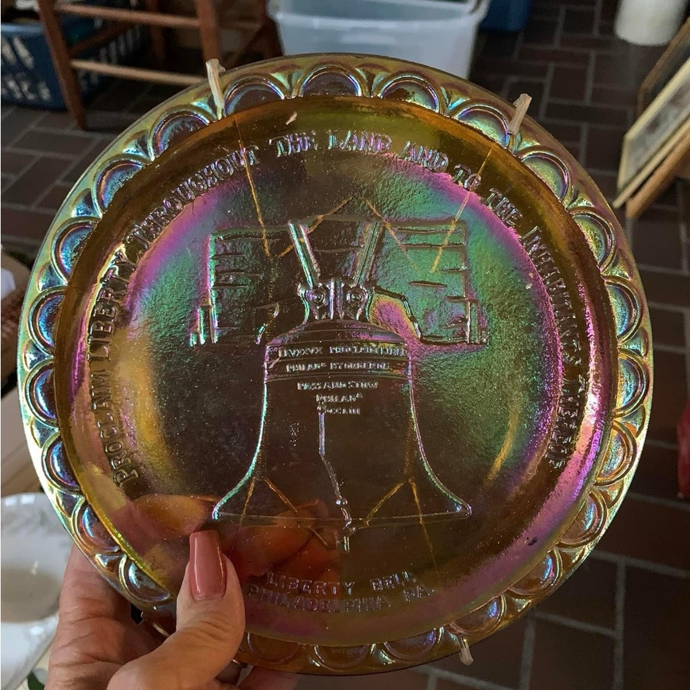Indiana Glass Bicentennial Liberty Bell Plate